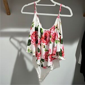 Bodysuit Monaco floral bodysuit top spaghetti straps Sz small